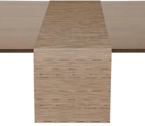 Myir JUN Tischläufer, Tischläufer Modern Tischläufer Abwaschbar Tischläufer Outdoor Wärmeisoliertes PVC für Häuser Restaurants Hotels 40 x 140 cm (Braun)
