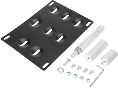 INFINAUTO License Plate Mount Bracket Holder Set for Benz C-Class 2008-14 | Car Front Bumper Tow Hook, Black, Durable Material, Stylish Design