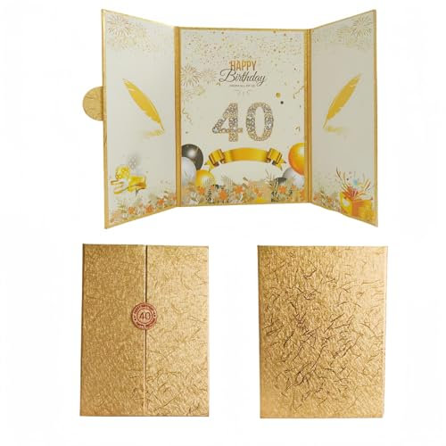 Geburtstagskarte 40 Jahre Mann Frau, Geburtstagsgeschenk für Männer Frauen Mama Papa zum 40, Geschenke zum 40 Geburtstag Mann Frauen Frau Beste Freundin ,Gästebuch Geburtstag für Deko 40 Geburtstag