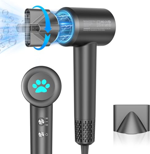KISSLEAF High Speed Ionen Haartrockner mit 200 Millionen negativen Ionen für die Haarnahrung, 110.000 U/min für schnelles Trocknen, 360° Magnetdiffusor, geräuscharm (30 dB) für Männer und Frauen