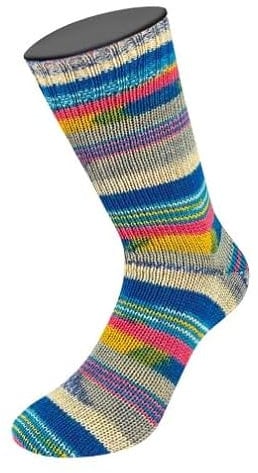 MEILENWEIT 8-fach 150g Print 9959 - Kornblumen-/Enzianblau/Hellgrau/-grün/Gelb/Himbeer