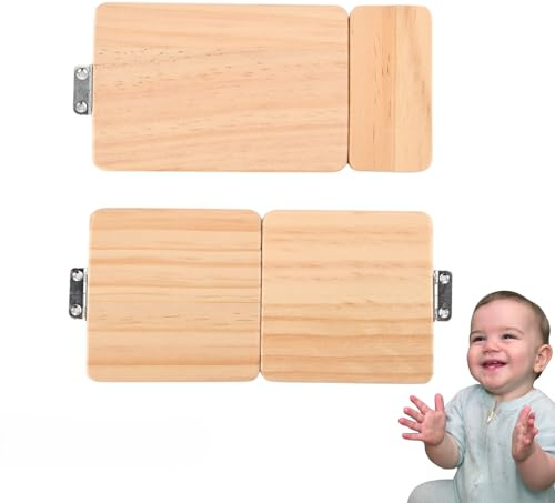 Potatomato Busy Board Zubehör & Activity Board - 2-teiliges Holz DIY Teileset - Holztür - Sensorikbrett Zubehör - Holz-Aktivitätsteile - Montessori Lernmaterialien - Sensorik-Wand Set