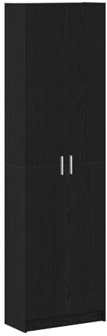 vidaXL Kleiderschrank Schwarz-Eiche 55X25X189 cm Holzwerkstoff mit viel Stauraum und modernem Design für Schlafzimmer, Wohnzimmer, stylisches Möbelstück, minimalistische Möbel, Flur