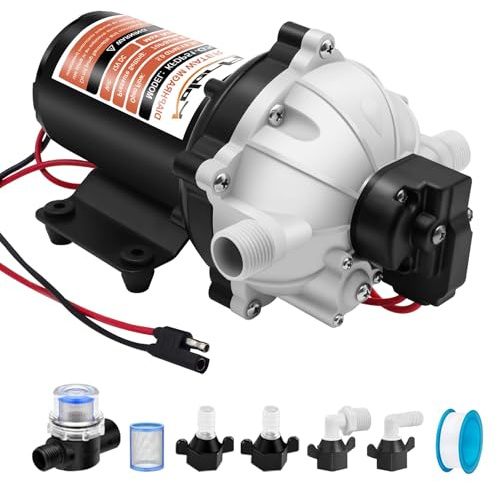 55 Series RV Water Pump,7.0g Pm 70 Psi 12V DC Fresh Water Pump Camper Water Pump With Heavy Duty Pressure Switch And Filter For Rv,Garden, Yacht, Camping