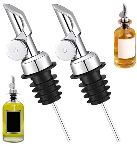 YRUHAN 2 Pièces Bec Verseur Huile D'olive, Bouchon Verseur Huile D'olive, Verseurs de Bec de Bouteille, Ouverture et Fermeture Automatiques, Facile à Contrôler, Convient pour L'huile D'olive