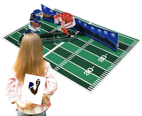 Générique - 3D - Gruß - Handgemachte 3D American Football Karte für Freunde zum Geburtstag, Vatertag, alle Gelegenheiten, Weihnachten -