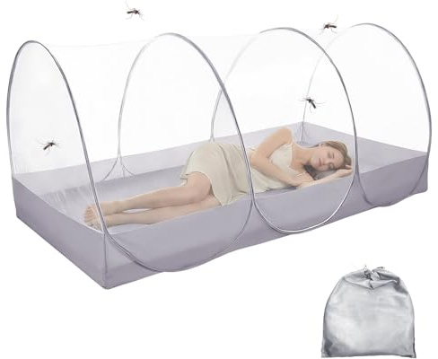 Pop-up Moskitonetz 190x90cm – Ultraleicht Faltbar Für Bett Camping Reisen | Moskitonetz für Outdoor Indoor, Groß Tragbares Campingzelt Familie Moskitonetz Bett Schneller Aufbau für Reisen im Freien