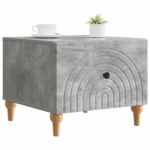 vidaXL Couchtisch Betongrau 49 x 50 x 40 cm Holzwerkstoff, Vintage rechteckiger Couchtisch, praktische Aufbewahrung, Holzdesign, Mittelpunkt im Wohnzimmer