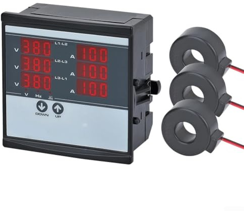 Springwillfly Amperometro trifase con display digitale, 220 V, con 3 correnti, per test elettrici industriali, compatibile con modelli dsp SEM‑60D (SDM-250D)