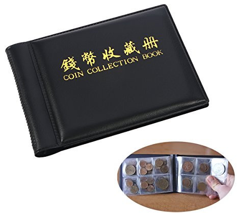 Nuolux Münzsammelalbum mit 60 Münzenhüllen