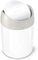 simplehuman CW2079 1.5L Mini Bin, Kitchen Tabletop, Desktop or Dressing Table, Balanced Swing Lid, Lift-Off Lid, Easy to Clean, White Steel