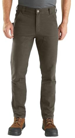 Carhartt Straight Fit Stretch Duck Double Front Pantalon Utilitaire de Travail, Tarmac, 34W x 34L Homme