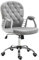 Vinsetto Office Chair, Swivel Desk Chair, Velvet Vanity Chair with Adjustable Height and Rolling Wheels for Home Work Study, Grey