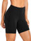 CRZ YOGA Damen Sport Radlerhose Blickdichte High Waist Biker Shorts Running Kurze Leggings mit Tasche - Naked Feeling Light - 15cm Schwarz 36