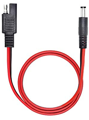 PNGKNYOCN 18AWG SAE Plug to DC 5.5x2.1mm Male Converter Adapter Cable for Cars, Motorcycles, Solar Panels(1m)