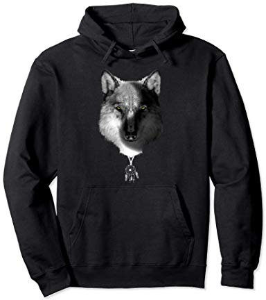 Wolf Yin und Yang mit Traumfänger Pullover Hoodie