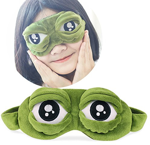 Lustige kreative Pepe der Frosch trauriger Frosch 3D Augenmaske Abdeckung Schlafruhe Cartoon Plüsch Schlafmaske Cute Anime Geschenk