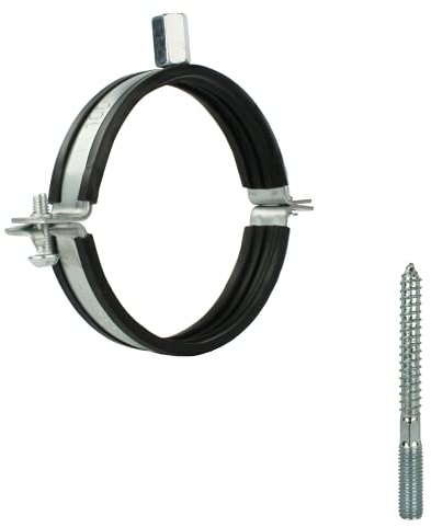 VONLIS Rohrschelle Wickelfalzrohr Stockschraube Halterung Halter Rohr Lüftung Dichtung mit Ø 250 mm 1 Stk.