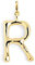 SINGULARU - Letter XL Charm. Messing mit 18 Kt Vergoldeter Beschichtung. Schmuck für Damen. Buchstabe R.