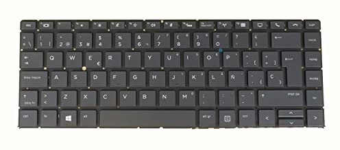 AZUBAYCOM SP Spanish Layout - Teclado para portátil HP EliteBook x360 1040 G4, 1040 G5, 1040 G6 L02268-071 L29072-071, retroiluminado, sin marco