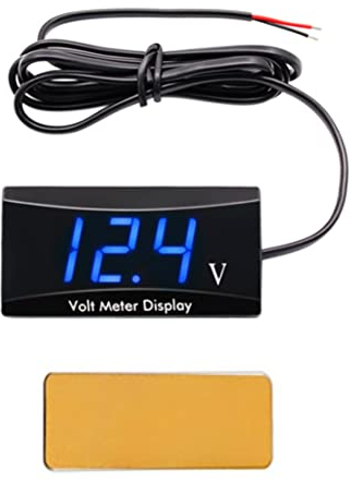 JZK 12V Voltmeter 12 Volt Meter, DC 12V Boot Auto Motorrad LED Voltmeter wasserdicht mit blau LED-Anzeige, Motorrad-Spannungsmonitor, Motorrad-Spannungsanzeige, digitales Auto-Voltmeter-Messgerät