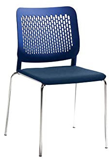 Froschkönig24 Stapelstuhl Konferenzstuhl mySITTEC Blau/Dunkelblau