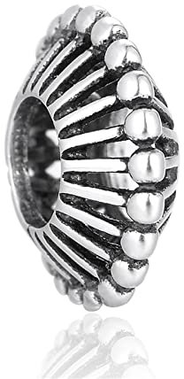 Charm Anhänger,S925 Silber Zubehör Besuchen Sie Alte Retro Runde Schwungrad Lose Perlen Diy Schmuck Silberperlen Armband Perlen Perlen