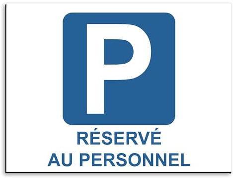Plaque de signalisation Parking Réservé au personnel en aluminium 30x20 cm