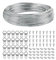 Cavo Acciaio Inox, 30 m Filo Acciaio Inox Intrecciato, Corda Cavo per Appendere Quadri Specchi Foto, Filo/Cavo in Acciaio Inossidabile, con Gancio ad Anello a D, Manicotto a Crimpare, Viti