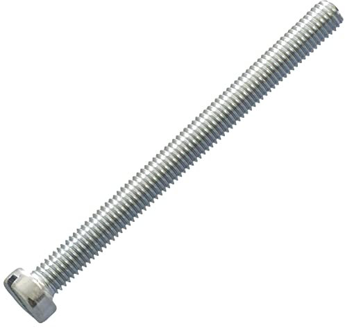 AERZETIX - C60191 - Juego de 20 Tornillos de metal con cabeza cilíndrica M5x60mm con huella ranurada S - perno de montaje - DIN 84 - dureza 4.8 - en acero galvanizado - color plata