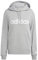 adidas Essentials Linear Hoodie, Maglia Lunga Donna, Medium Grey Heather/White, S