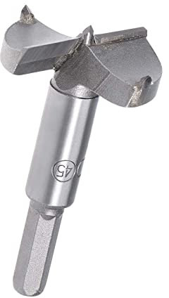 TA-VIGOR Forstner Drill Bit 45mm, Tungsten Carbide Wood Hole Saw Auger Opener for Woodworking Hinge Hole Drilling Boring Bit Cutter Gray