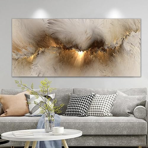 SUKPDJO Abstrakte Bilder Leinwand XXL 160x80 1 Teilig Leinwandbilder Bild auf Leinwand Wandbild Gold Marmor Bilder Wanddeko Wand Wohnzimmer Wanddekoration Deko No Frame (70x140 cm)