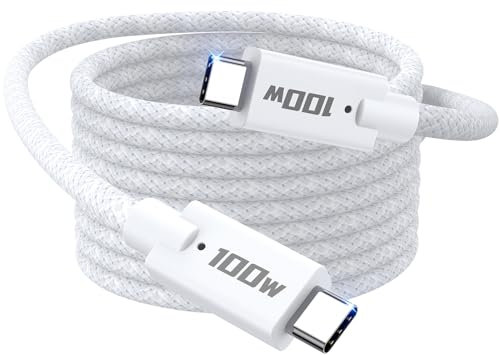 USB C to C 2M 100W 5A Fast Charge Cable for iPhone 15 Pro Max, iPad Pro/Air, MacBook Air/Pro, Samsung Galaxy, Pixel, PS5