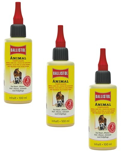 RL24 Ballistol - Tierpflegeöl Animal | Tieröl mit Tiefenwirkung | sanfte Pflege für Pferde, Hunde & Co. | ideale Schweif-, Fell- & Hufpflege | für Heim-, Hof- & Haustiere | 3 x 100 ml (3er Set)