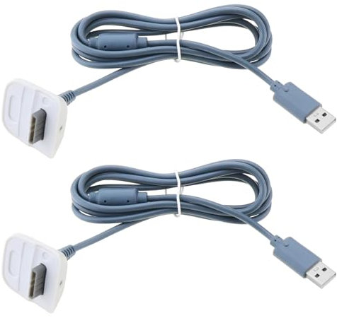 YINETTECH 2 Pezzi Caricatore Adattatore Per Cavo Di Ricarica USB Caricatore Per Cavo Di Ricarica Per Batteria USB Da 1,5 M Compatibile Con Xbox 360 Controller Gamepad Wireless