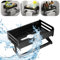 LPAMABA Spülbecken Organizer Küche Schwammhalter Weltraum Aluminium Spüle Organizer Waschbecken Organizer Wand Hängend Ohne Bohren Selbstklebend Küchen Sink Badezimmer Organizer (Schwarz)