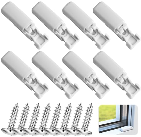 8 Stück Weiß Plissee Ersatzteile Klemmträger, SRLWMYI Spannschuhe für Verspannte Plissees Plissee mit Bohren Plissee Ohne Bohren für Stick & Fix Front Klebeplatten und Klebeträger