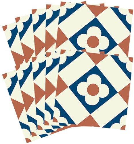 Hoement Autocollants Carreaux Decoratif 20 Feuilles Motifs Géométriques Dosseret Papier Peint Facile Nettoyer Auto-adhésif