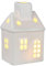 ZZOUFI Lichthaus Weiß, Lichterhaus Keramik, Teelichthaus, Weihnachten Deko Porzellan Häuser, Windlicht Haus, Lichthäuser Kerzenhaus Teelichthalter (8.5 x 6.8 x 13.5 cm)