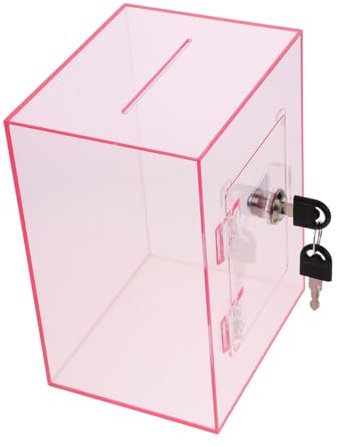 GALPADA Caja de Donación de Acrílico Transparente con Candado Caja de de Tarjetas y Recaudación de Fondos para Eventos y