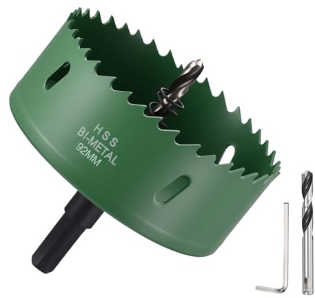 DTGN 3-5/8 Bi-Metal Hole Saw 92mm M42 HSS Hole Cutter for Metal White | Cutting Tool Good for Thick Stainless Steel/Alloy/Aluminium/Brass/Copper