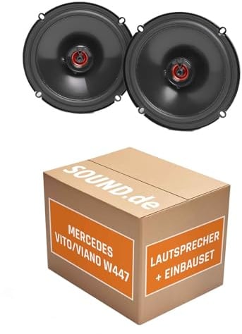 Lautsprecher Boxen Einbaupaket für JBL Club 620F kompatibel mit Mercedes Vito/Viano W447 vorne | 2X Tief-Mitteltöner mit integriertem Hochtöner 165W MAX