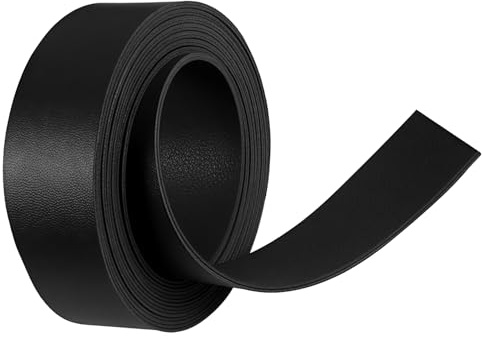 XETHI Lederband Meterware 2cm x 200cm, DIY Flachlederband für Kunsthandwerk, Schmuckherstellung, Geschenkverpackung, Dekoration und Haustierzubehör (Schwarz)