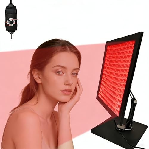 Red Light Therapy Lamp, Near Infrared Light Panel with 289 LEDs (660nm & 850nm), 150W, 5 Brightness Levels & Timer, Adjustable Stand & Angle, Full Body Care, Home Use