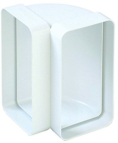 Gebogene 120 x 60 Für Belüftung kanalisierten Dunstabzugshaube Küche von Typ senkrecht für Rohr rechteckig aus PVC Farbe weiß