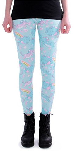 cosey - Unicorn Line - Bedruckte Bunte Leggings (Einheitsgröße) - Verschiedene Einhorn Design