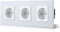 BSEED Schuko Steckdose 3 Fach EU-Standard Triptych Wandsteckdose 16Amp 250 V Verlängerungssteckdosen Kristall Glas Platte 228mm Weiß
