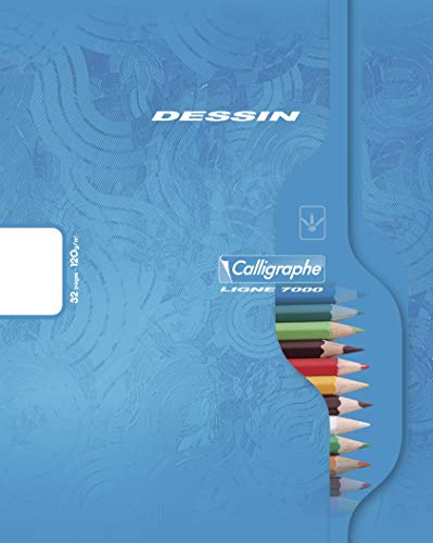 Calligraphe Clairefontaine 7552C - Packung mit 10 Zeichenheften Calligraphe geheftet, 17 x 22 cm, blanko, 16 Blatt, 120 g, farbig sortiert, 1 Pack