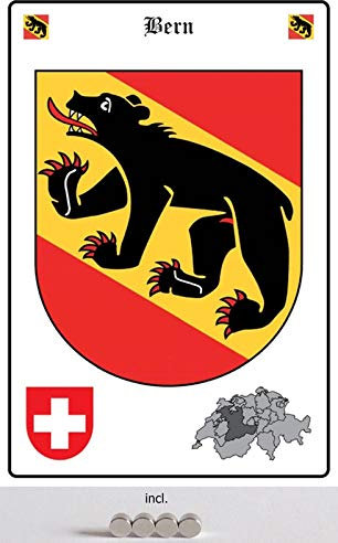 Blechschild 20x30cm gewölbt incl. 4 Magneten Bern Wappen Deko Geschenk Schild